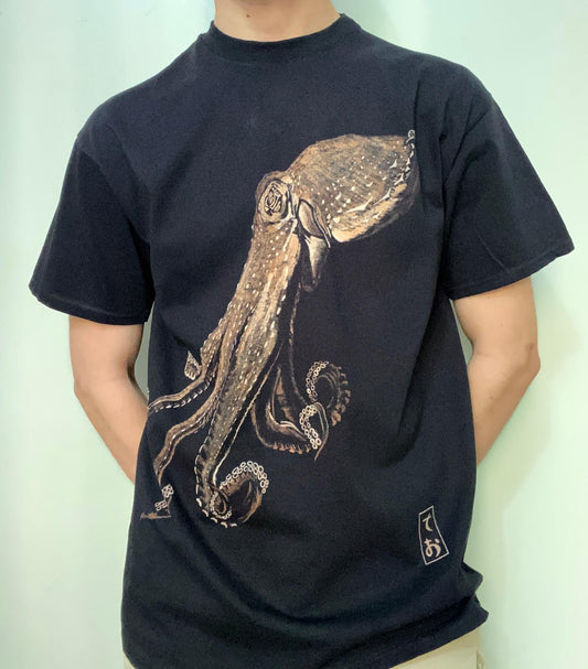 Handmade Octopus Bleached T-shirt